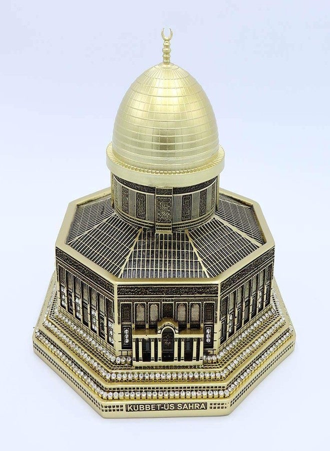 Modefa Islamic Turkish Home Decor Showpiece Gift Al Aqsa Mosque Dome of The Rock Jerusalem Replica (Gold) - Image 4